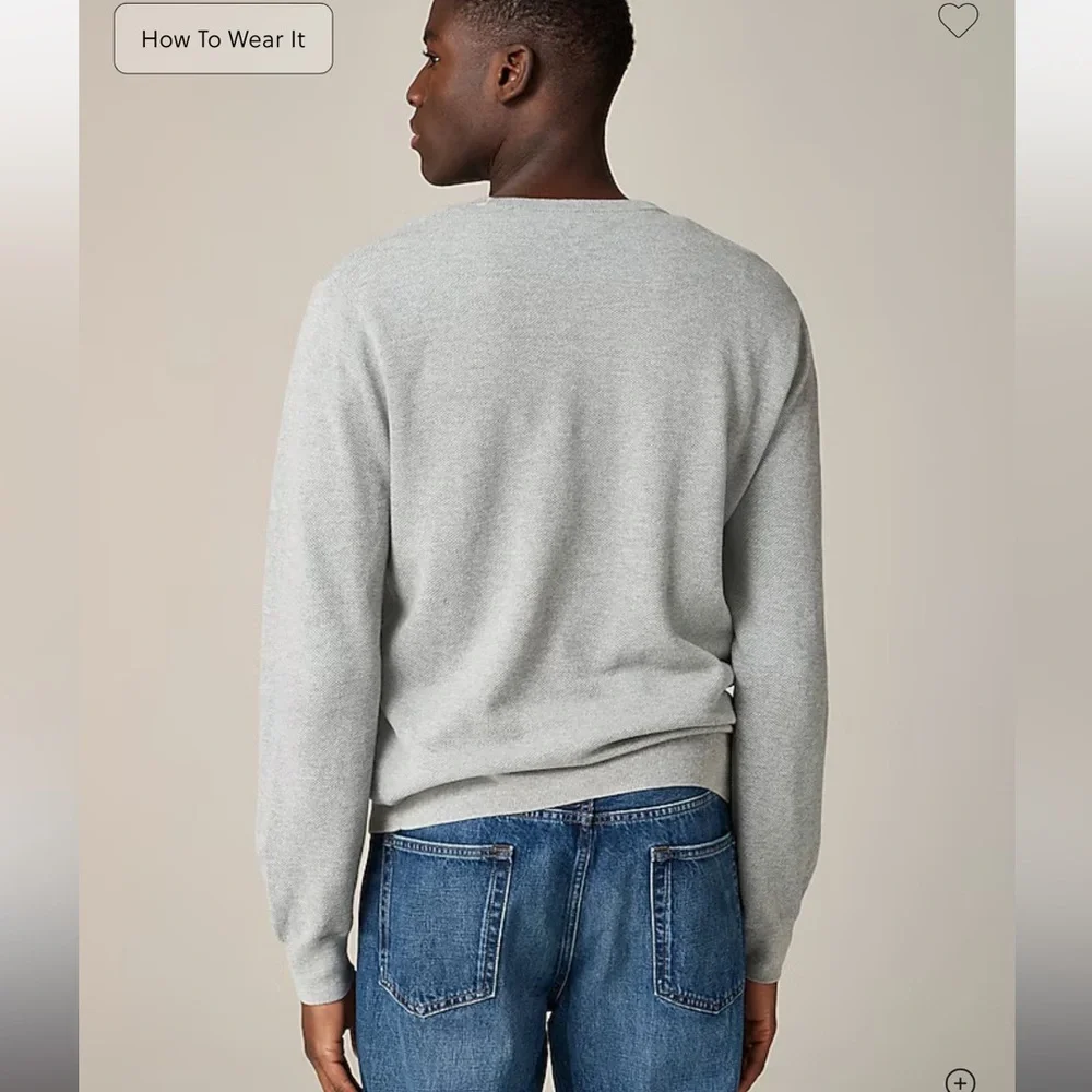 J.Crew Cotton piqué-stitch crewneck sweater